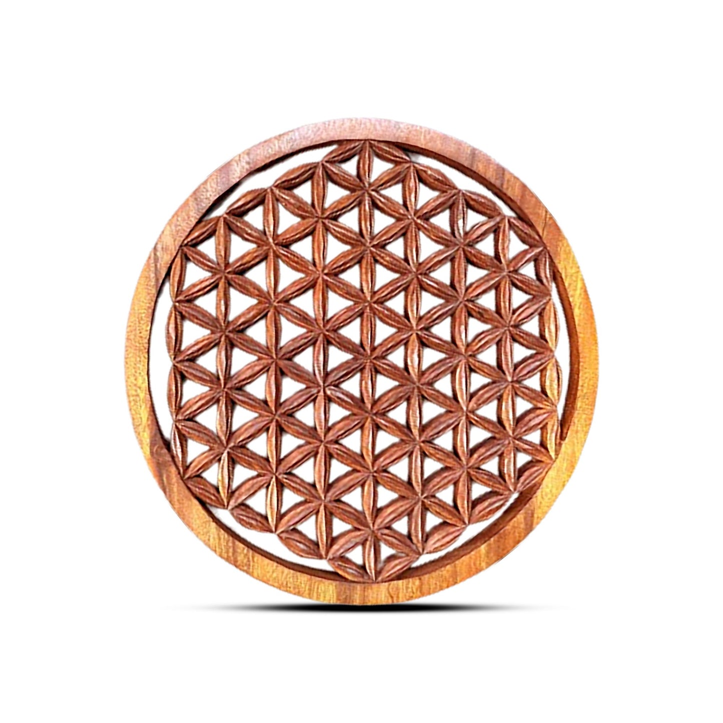 Blume des Lebens Wanddekoration aus Holz – Rundes Spirituelles Wandbild 40 cm