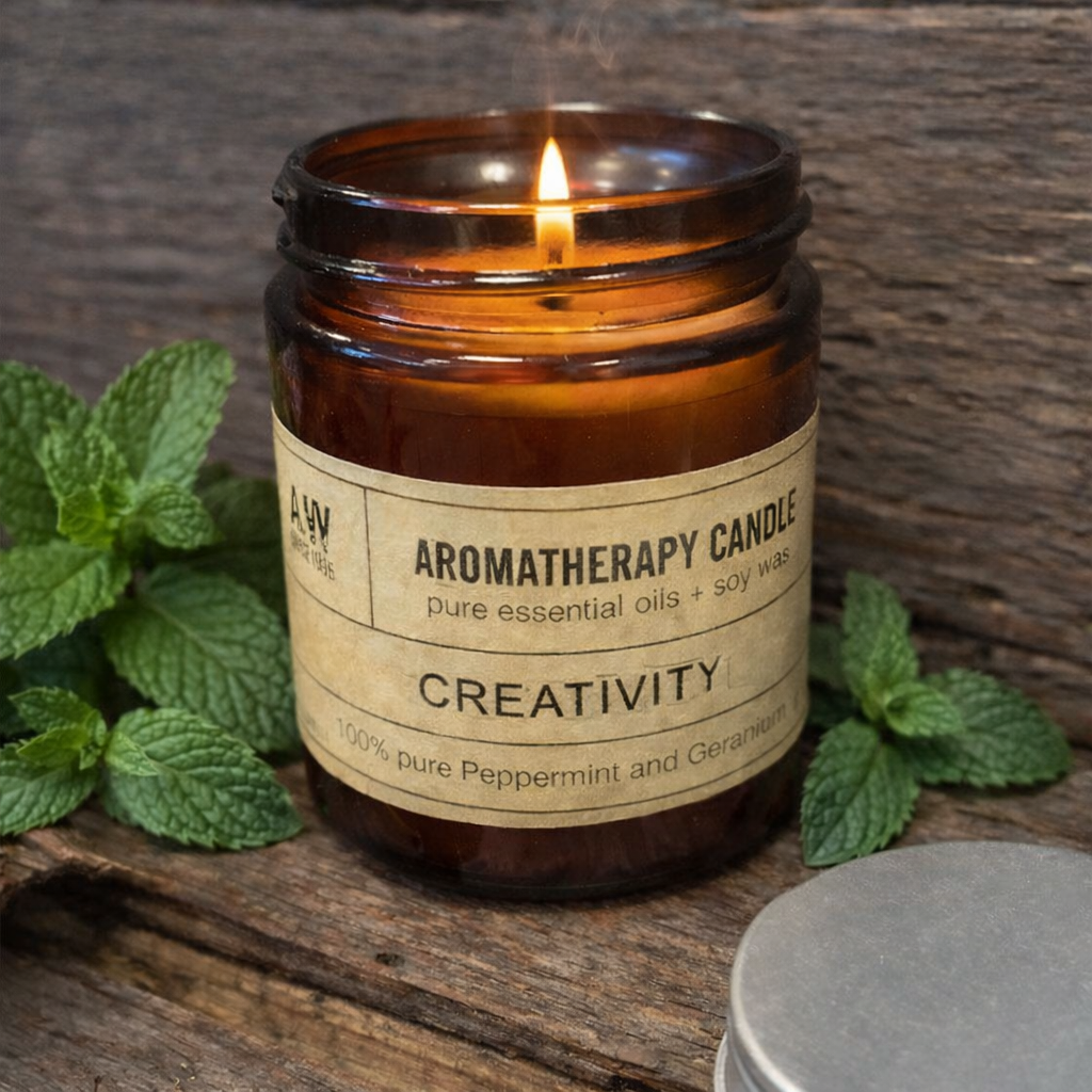 Aromatherapie Kerze Creativity Pfefferminz Nelke Sojawachs