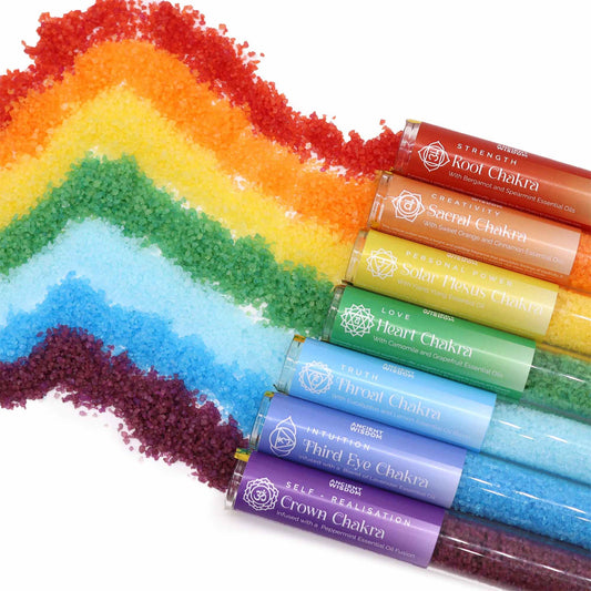Chakra Badesalz Set – 7 Bath Salt Vials für Balance, Entspannung und Selfcare