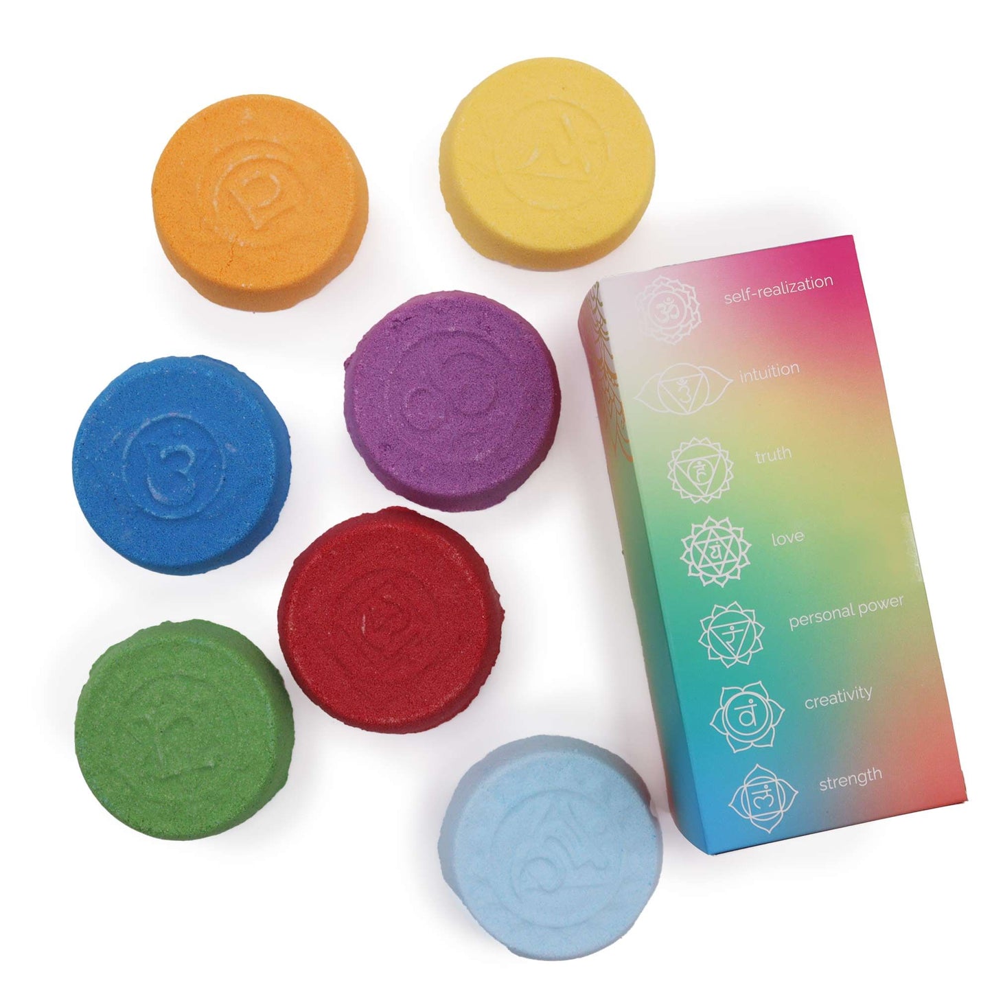 Chakra Badebomben Geschenkset – 7 Chakra Bath Fizzers für Entspannung, Balance und innere Harmonie