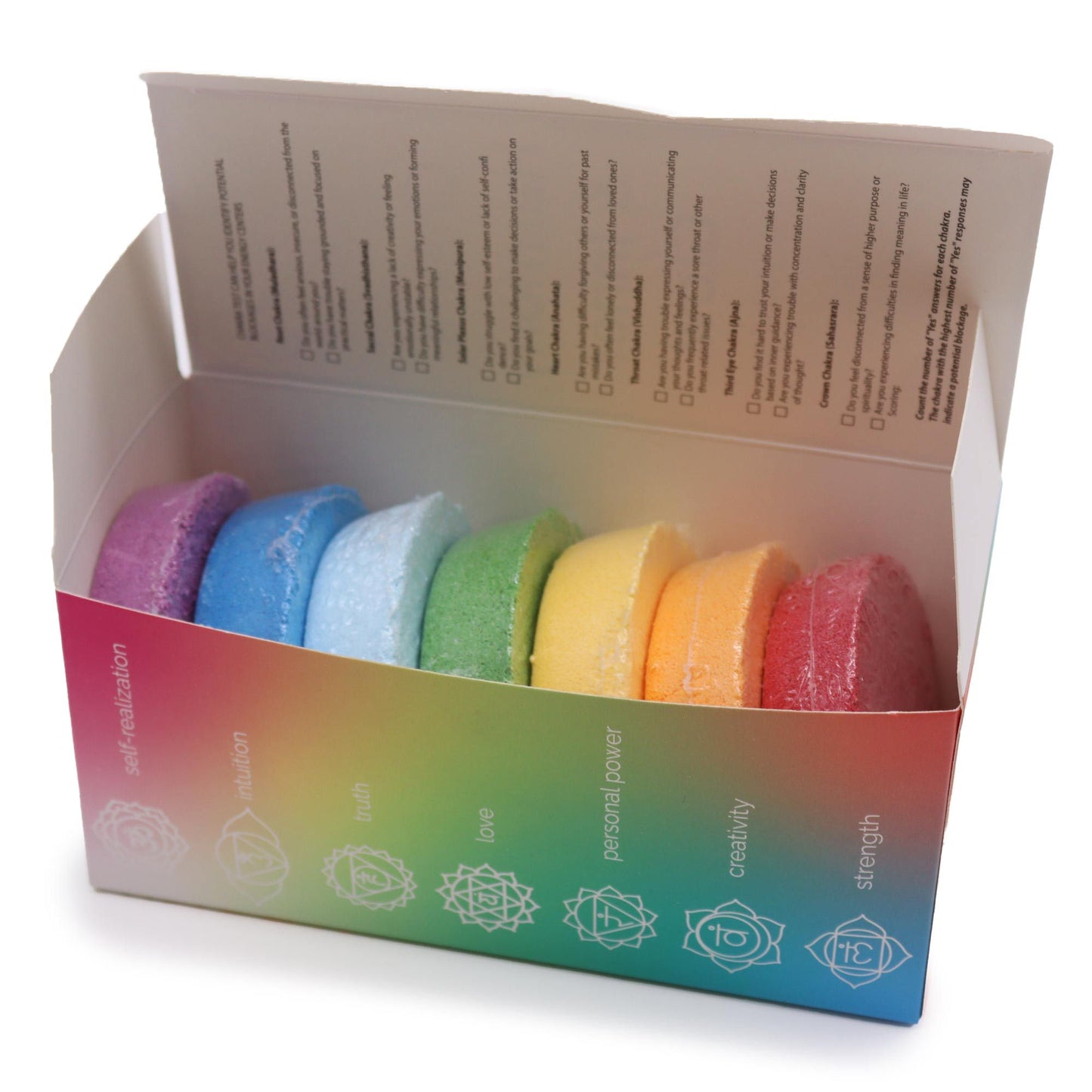 Chakra Badebomben Geschenkset – 7 Chakra Bath Fizzers für Entspannung, Balance und innere Harmonie