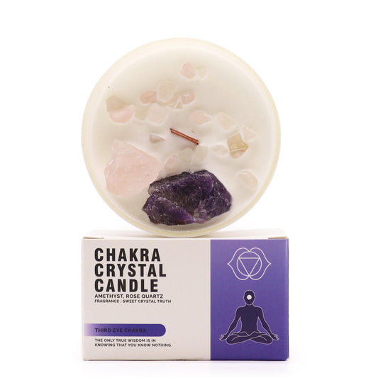 Drittes Auge Chakra Kristallkerze – für Intuition, Klarheit und innere Erkenntnis
