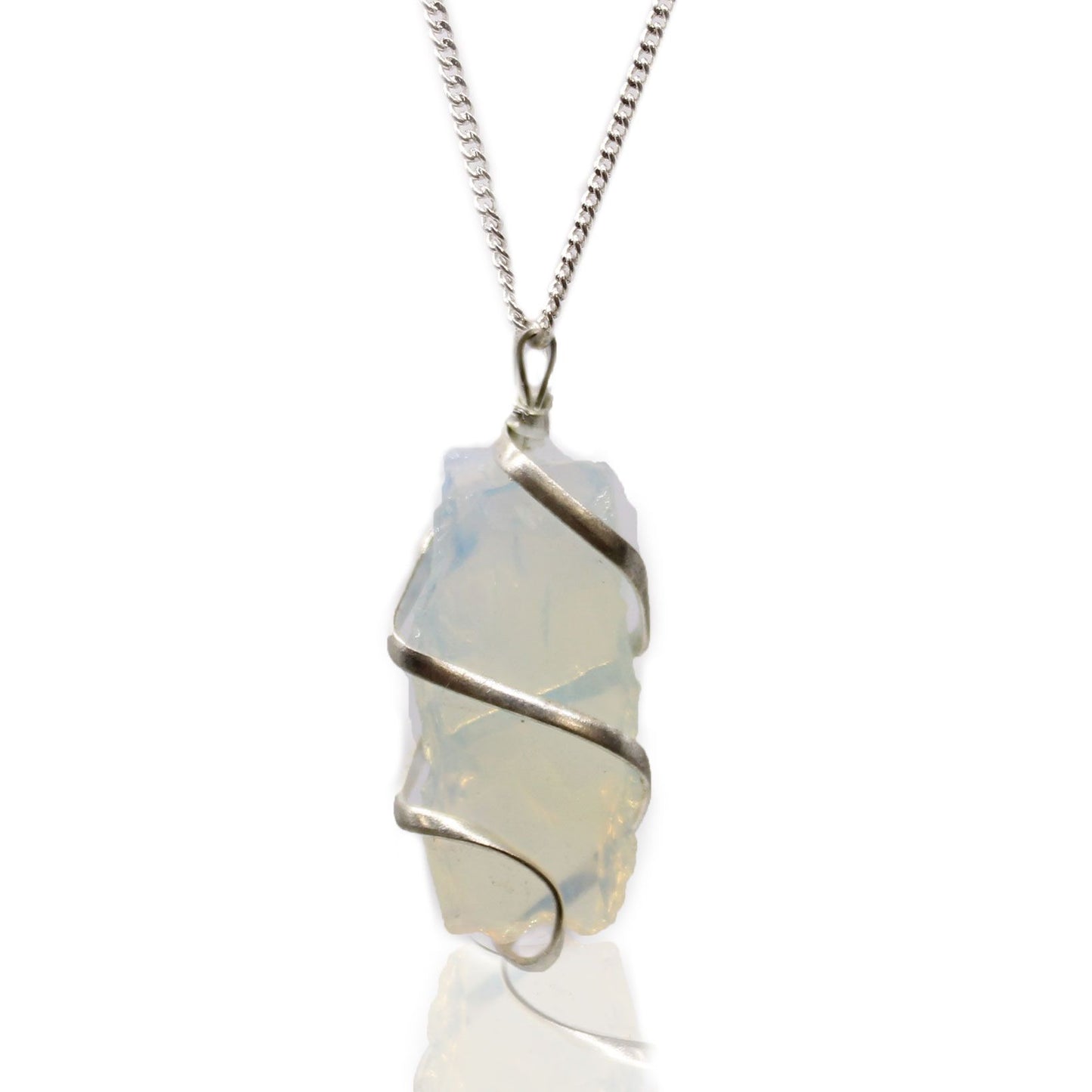 Kaskaden Halskette mit Roh-Opalit – schimmernder Edelsteinschmuck mit modernem Design