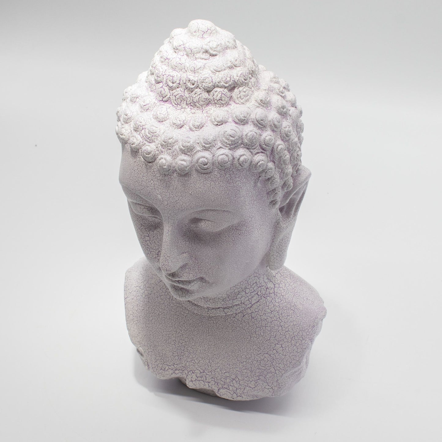 Buddha Kopf Lampe Lavender Crackle – sanftes Licht für entspannte Abende