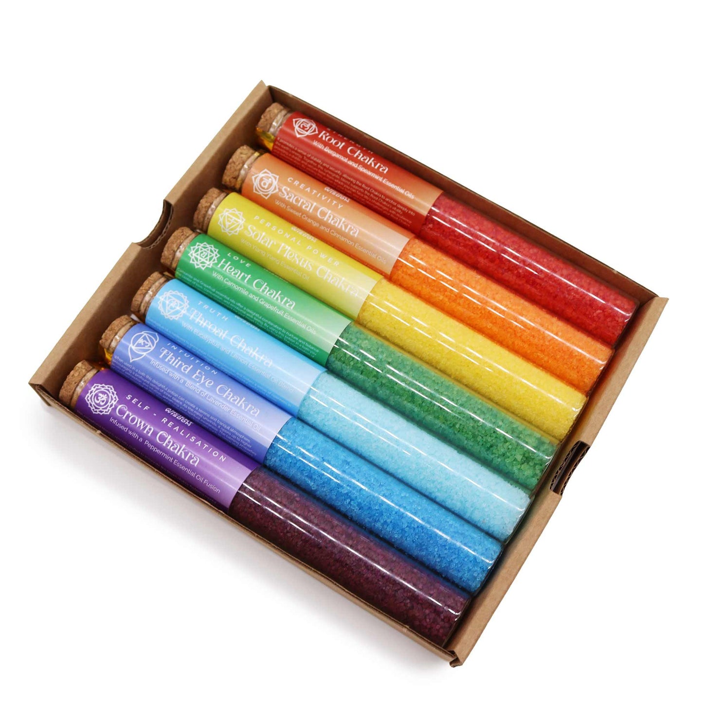 Chakra Badesalz Set – 7 Bath Salt Vials für Balance, Entspannung und Selfcare