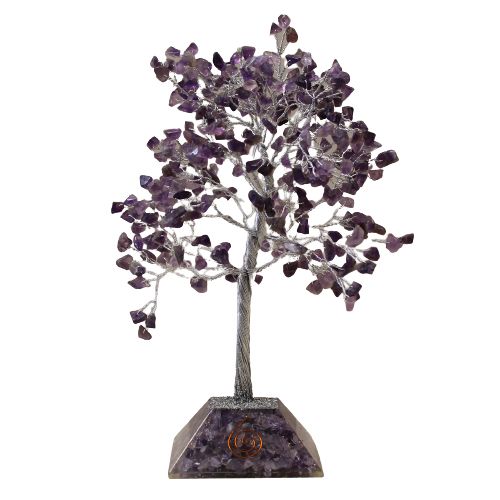Edelsteinbaum mit Orgonit Basis – Amethyst für Klarheit, Ruhe und bewusste Räume