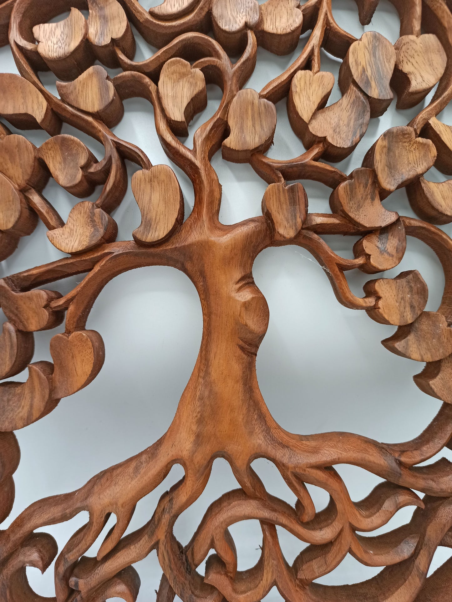 Lebensbaum Love Wandbild aus Holz – handgeschnitztes Tree of Life Panel 40 cm