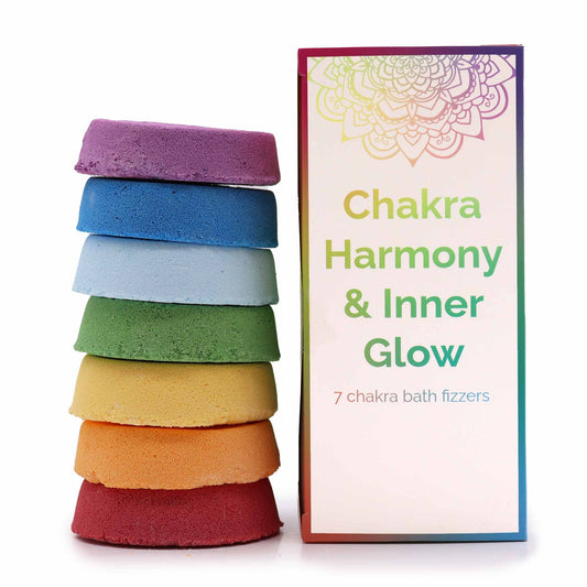 Chakra Badebomben Geschenkset – 7 Chakra Bath Fizzers für Entspannung, Balance und innere Harmonie