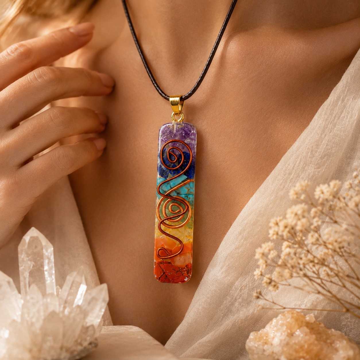 7 Chakra Kette mit Edelsteinen – spirituelle Halskette für Balance & Energie