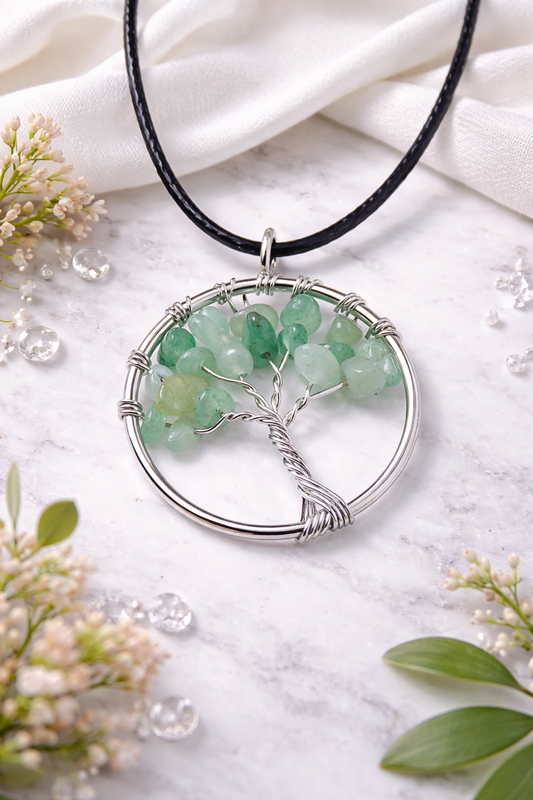 Jade Lebensbaum Anhänger Edelstein Schmuck