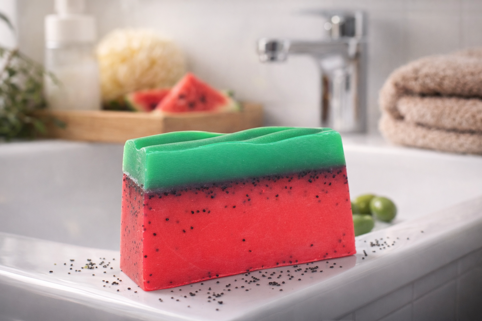 Naturseife Wassermelone Detail