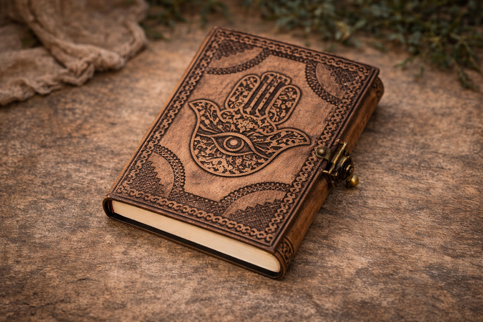 Notizbuch Hamsa antikgrau