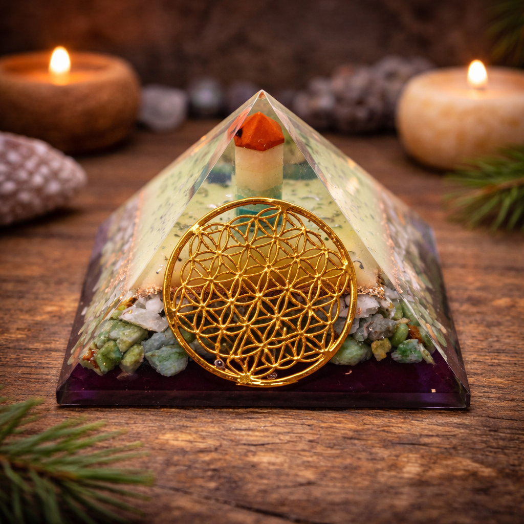 Orgonit Pyramide als spirituelle Raumdekoration