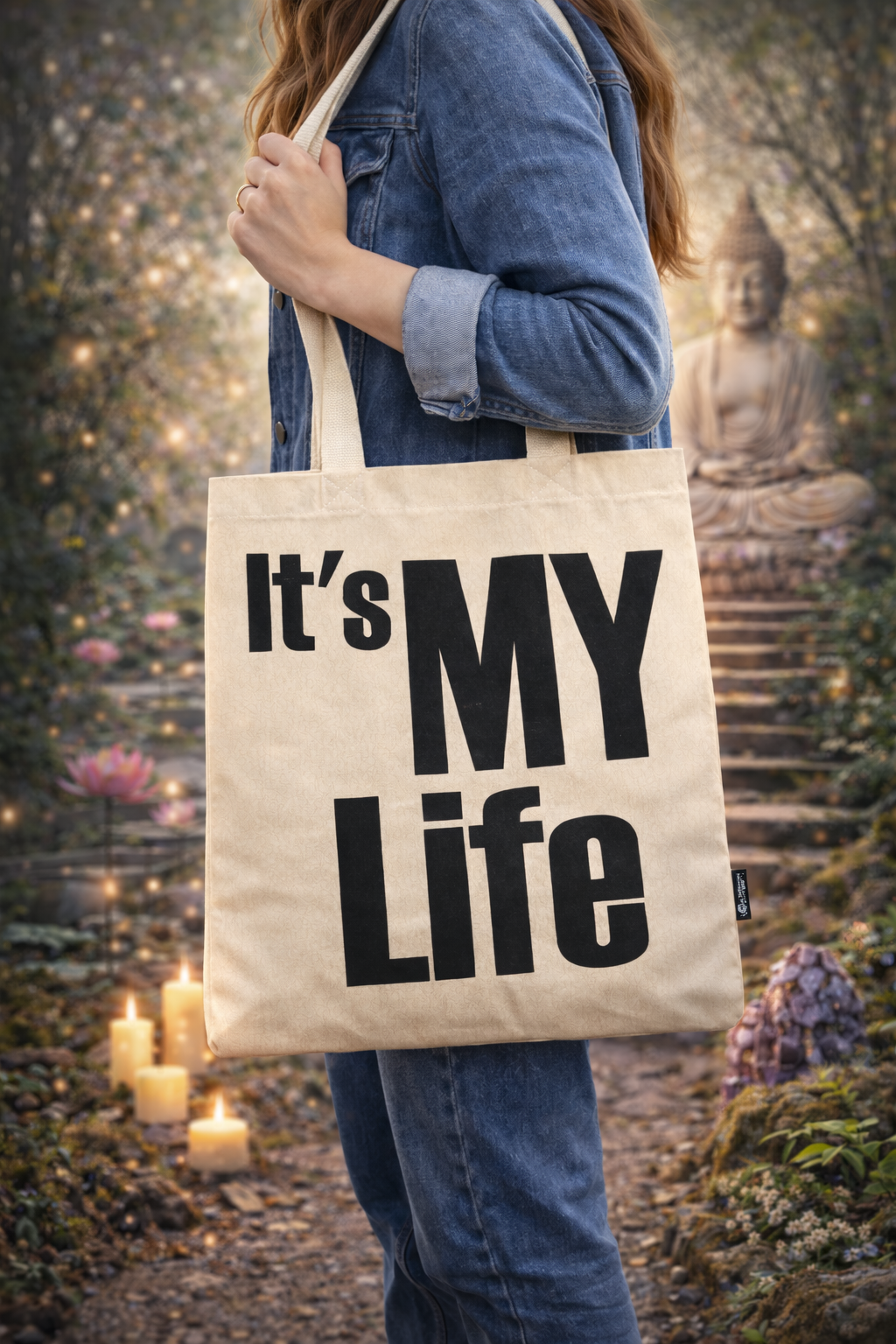 Baumwoll Stofftasche Natur mit Statement It’s My Life