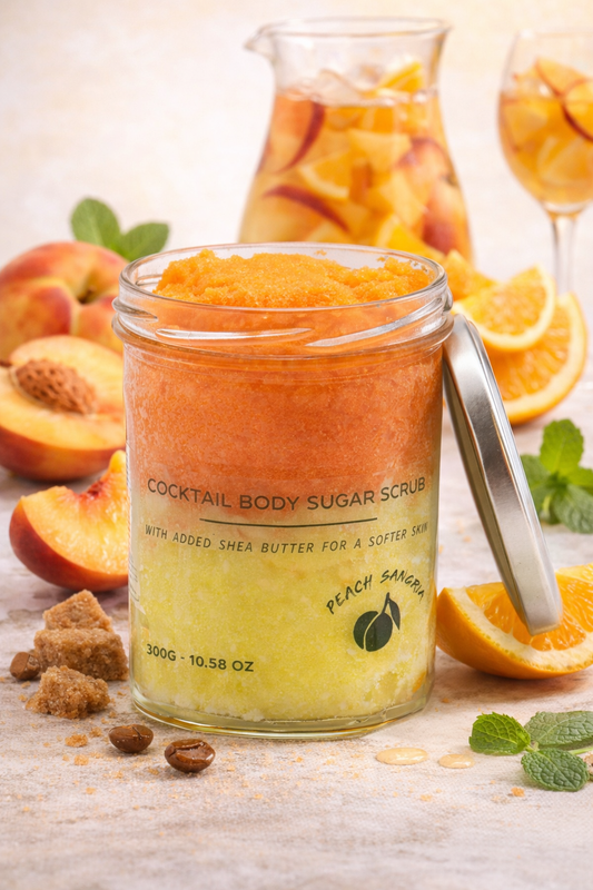 Zucker Körperpeeling Peach Sangria veganes Body Scrub